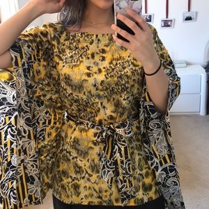 Silky leopard print tie top
